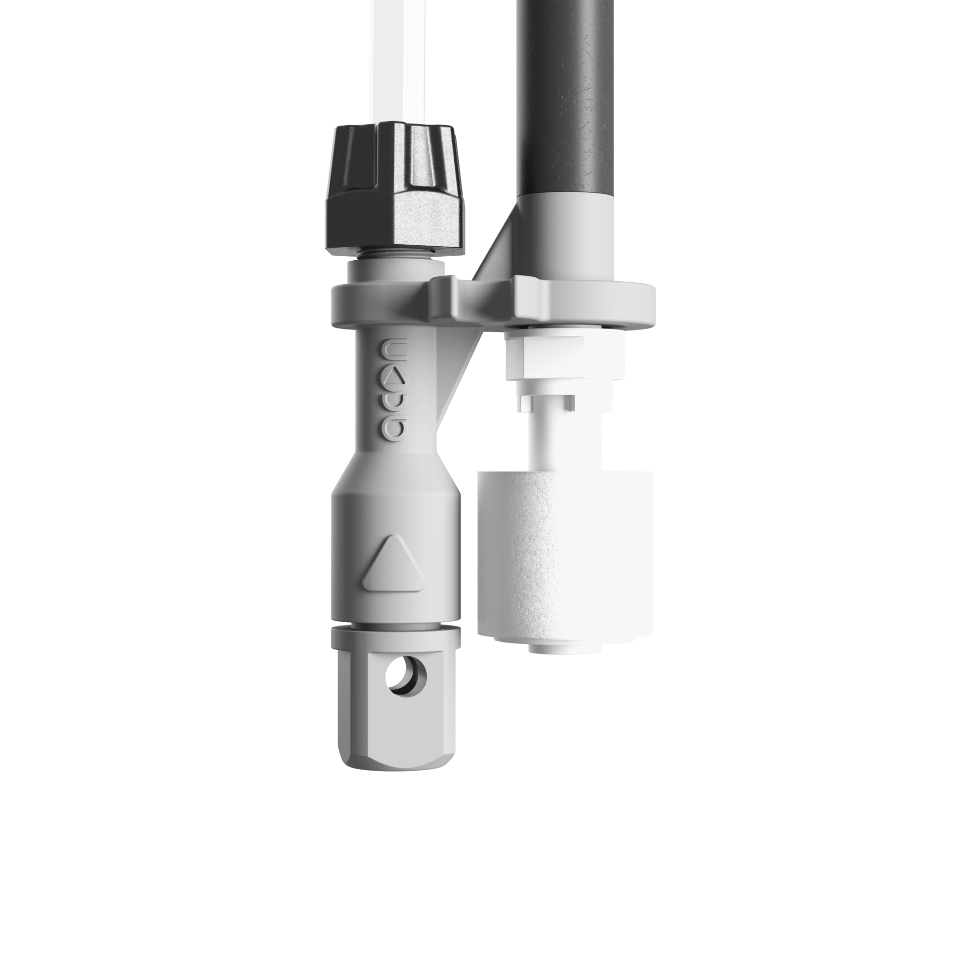 Заборный узел химреагентов на жесткой стойке с датчиком уровня (ПВХ стойка 0.5м, кабель 2м), фото 2